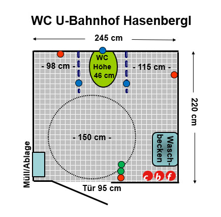 WC U- Bahnhof Hasenbergl Plan