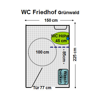 WC Friedhof Grünwald Plan