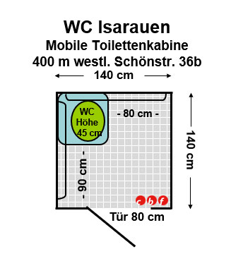 WC Isarauen (Mobile Toilettenkabine) Plan