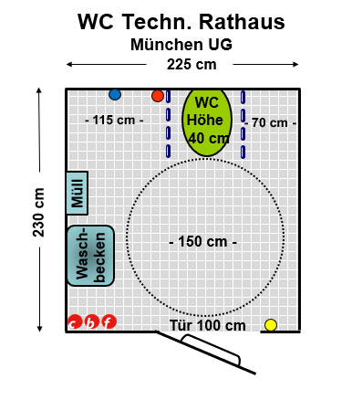 WC Technisches Rathaus München UG Plan