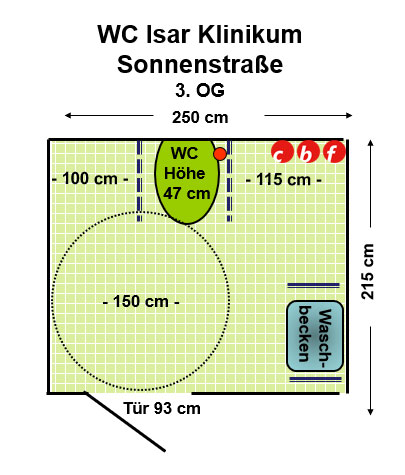 WC Isar Klinikum Sonnenstraße 3. OG Plan